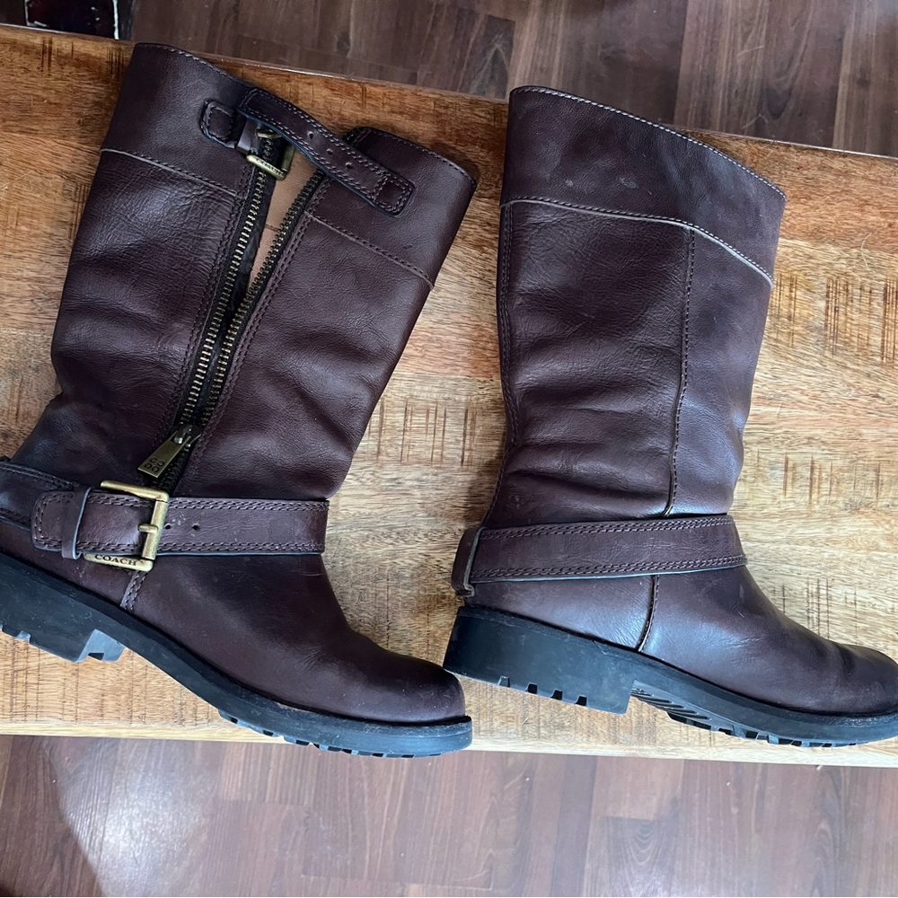 Brown Coach Leather Riding Boots - Picture 6 of 12